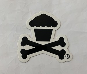 Johnny Cupcakes Vinyl Sticker - Original Cupcake & Crossbones Black/White