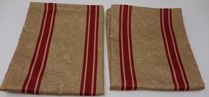 Ralph Lauren Bertrand Red Gold Stripe JARDINIERE Standard Pillowcases