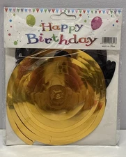 6pc Gold And Black Spiral Hanging Decorations For Parties