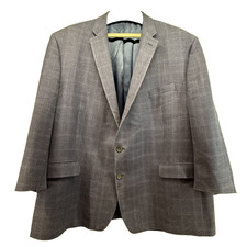 Ralph Lauren Blue Label Silk Wool Blazer Mens 54R Blue Glen Plaid Sport Coat