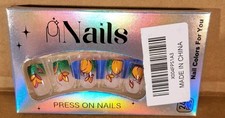 25 Pieces Halloween Themed Orange Tip Press-on Nails with Pumpkins