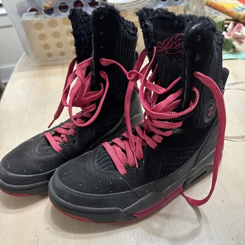 NIKE RARO Jordan Flight 9 sei pollici 414561 001 taglia 6 5 anni nero rosa