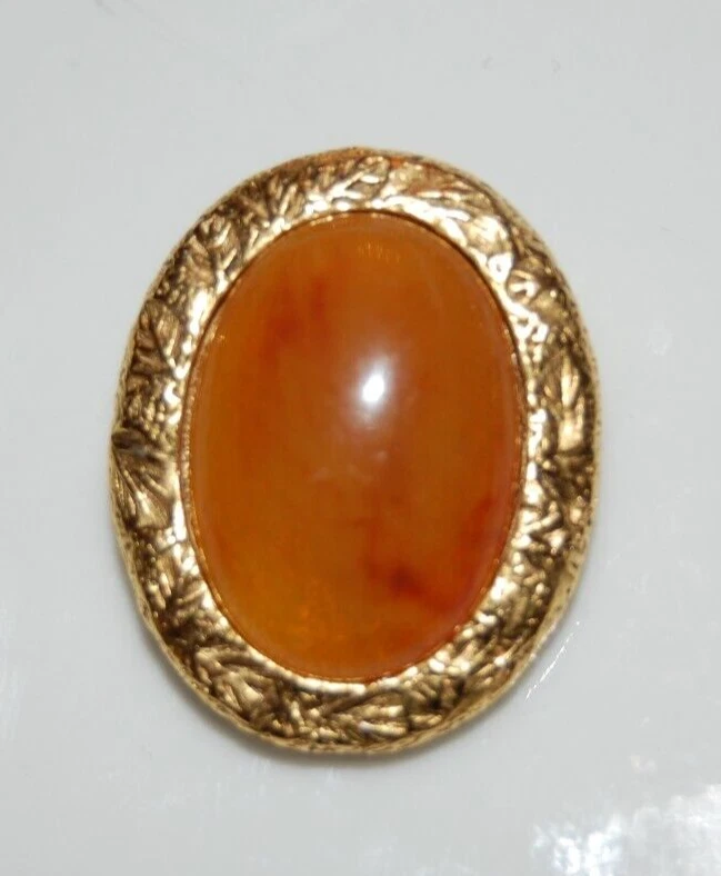 PENDIENTES ELEGANTES DE COLECCIÓN LIZ CLAIBORNE ALTA COSTURA IMITACIÓN CORNALINA CABUJÓN CLIP DORADO Foto 4 de 4