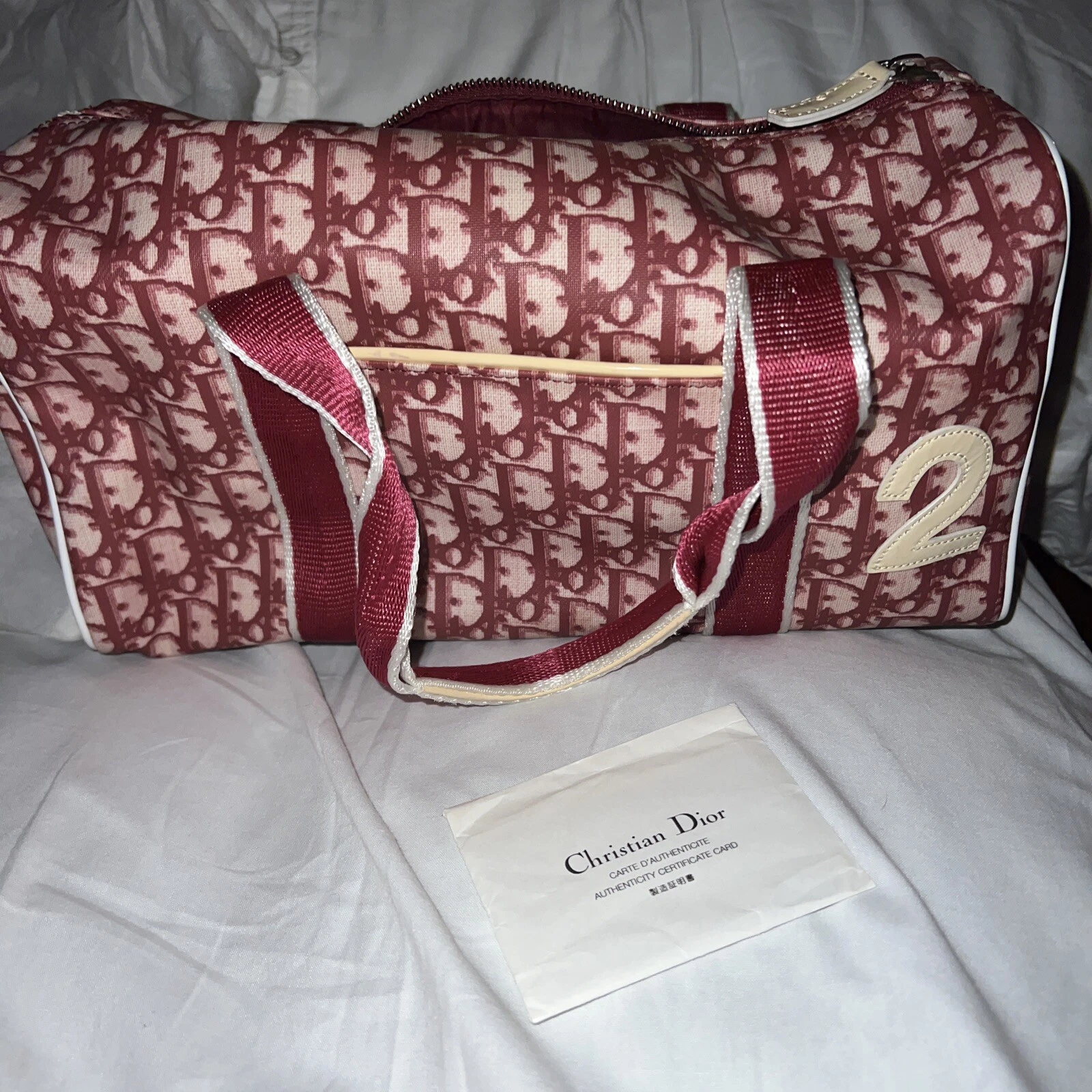 Sac à main Christian Dior rouge Bourgogne