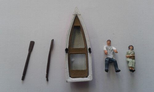 Oo / Ho Gauge Painted Row Boat With Passengers - P&d Marsh Pdz23 - Photo 5/5