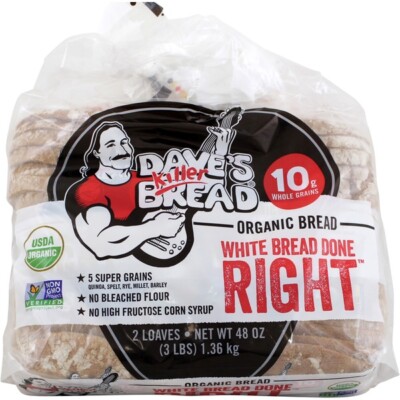 3 PK of DAVE'S KILLER WHITE BREAD - FREE SHIPPING - FRESH
