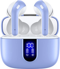 Bluetooth Earbuds - 60H Playback LED Display Earphones w/ Wireless Charging Case