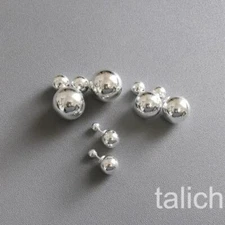 Double Sided 925 Sterling Silver Ball Stud Earrings Minimal Chic 14mm 12mm 8mm