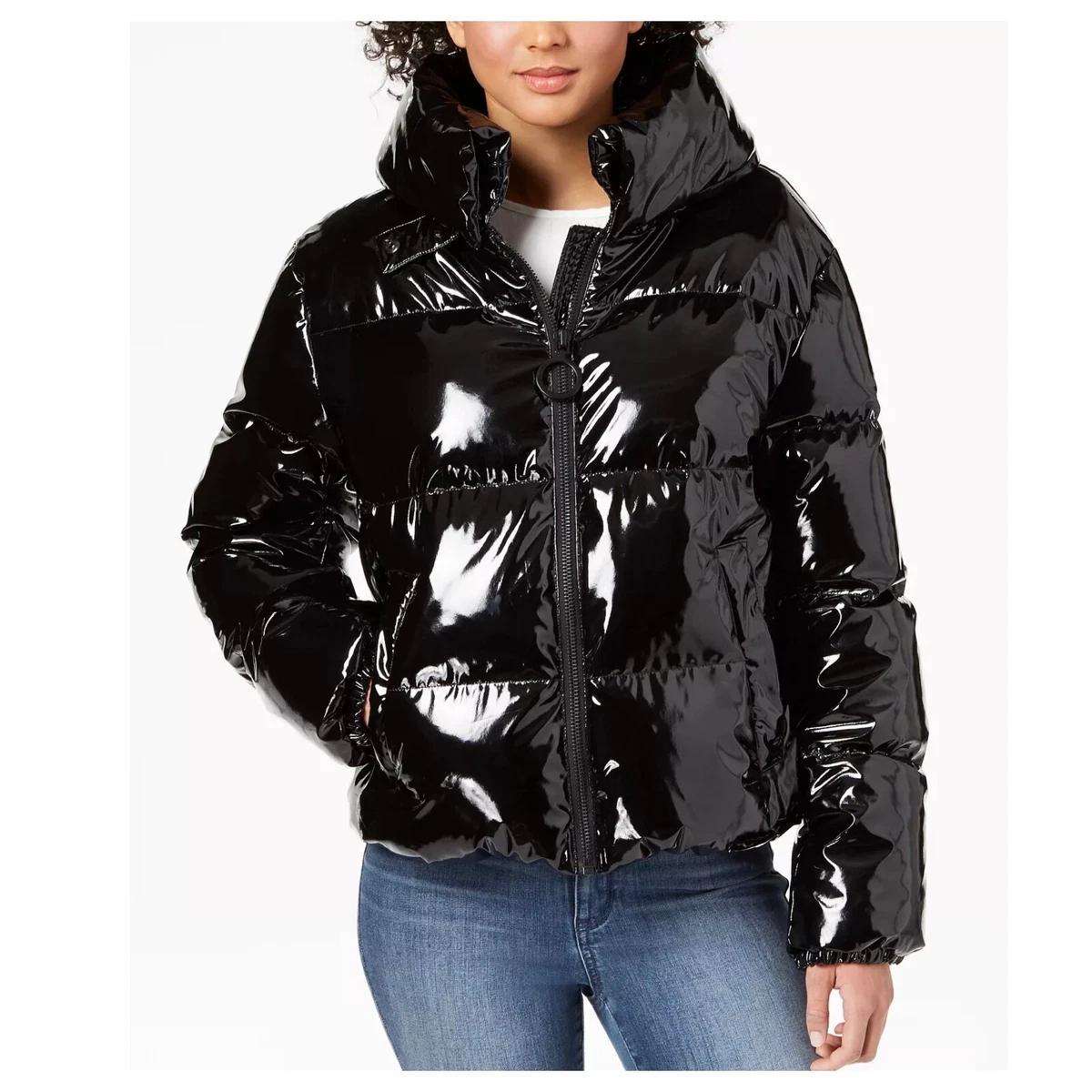 Kendall and kylie clearance vinyl puffer jacket