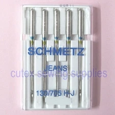 Schmetz 130/705H-J Jean Denim Needles For Home Sewing Machines - 5 Pk