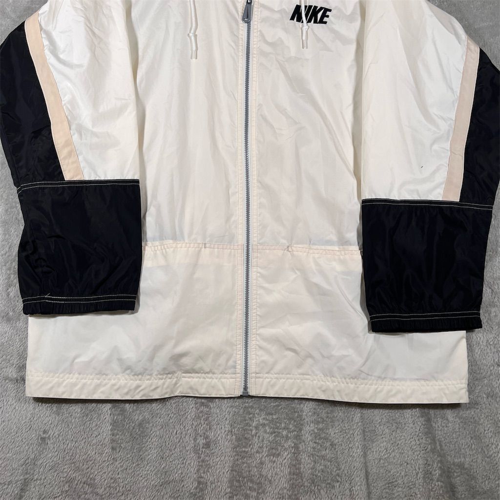 SACAI X NIKE Giacca a vento Nike uomo vintage anni 90 bianca con cappuccio taglia L