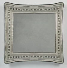 Odesa Piped European Sham Only Dark Gray Velveteen