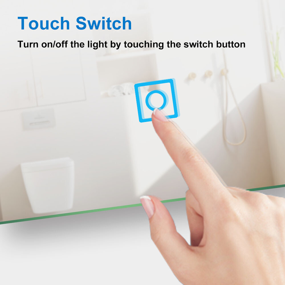 LED Bathroom Mirror Lights Touch Switch Sensor Demister Pad Mirrors by ...