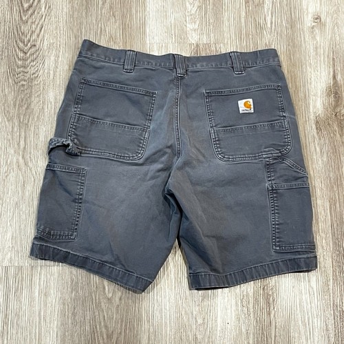 Carhartt Men’s 103652 Gray Rugged Flex Relaxed Fit Canvas Work Shorts Size 36x10