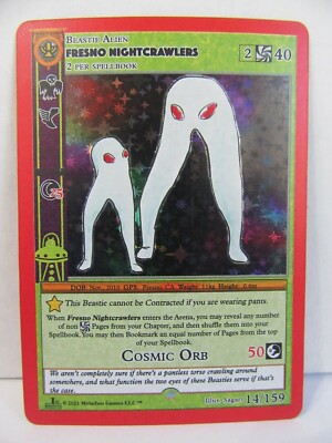 MetaZoo Cryptid Nation FRESNO NIGHTCRAWLERS 14/159 1st Edition FULL HOLO  Mint!