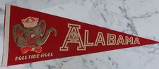 BANDERÍN DE FÚTBOL DEL EQUIPO ALABAMA AÑOS 50 CON ELEFANTE DUMBO
