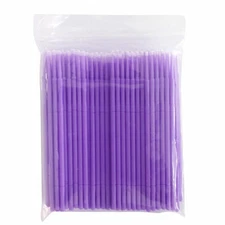 100 Pcs Dental Disposable Bendable Micro Applicators Brushes Small Purple 1.5mm
