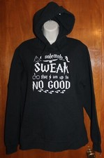 ADULT Medium HOODIE SWEATSHIRT Black/White Harry Potter; Solemnly Swear... EUC