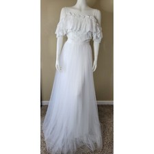 Katya Katya London Chloe Wedding Dresss Off shoulder Frilled Lace Ivory Large