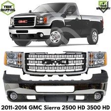 Front Bumper Chrome Headlights Kit For 2011-2014 Gmc Sierra 2500 Hd 3500 Hd Front Bumper Chrome Headlights Kit For 2011-2014 Gmc Sierra 2500 Hd 3500 Hd