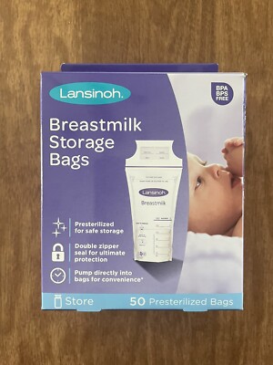 Lansinoh Breastmilk Storage Bags 50 Pre Sterilized Bags  NEW/Sealed