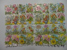 Vintage Decopaper - 16 Different Flowers - 64 Stickers -  10P
