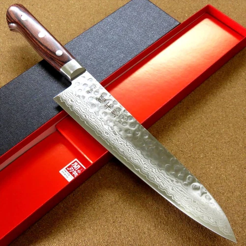 Japanese Kitchen Gyuto Chef Knife 210mm 8" Hammered Damascus 45 Layer From JAPAN