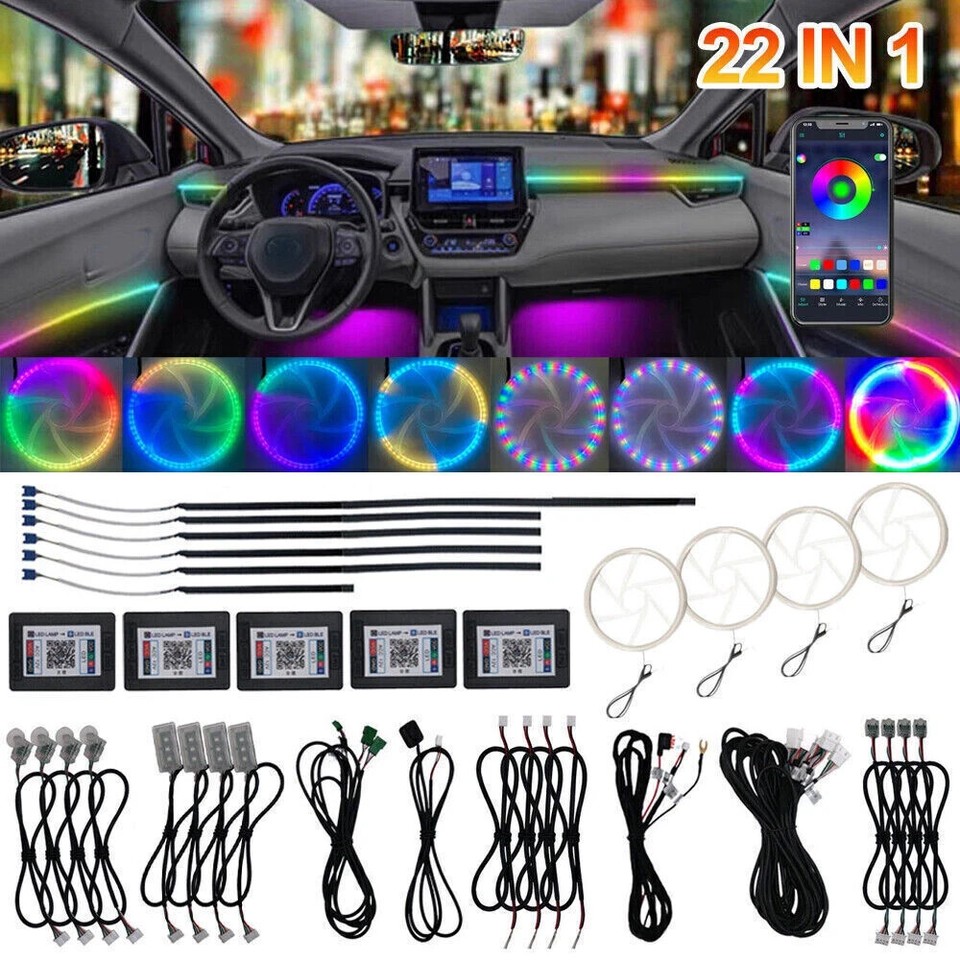 6/22 in 1 Full LED Bead Symphony Dream Car Interior Ambient Lighting Wireless