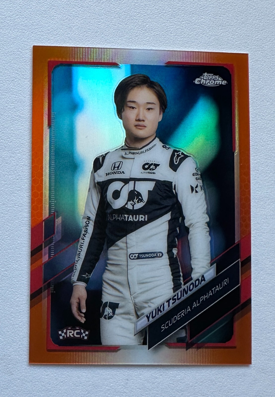 2021 Topps Chrome Formula 1 Orange Red Refractors #14 Yuki Tsunoda RC #X3559