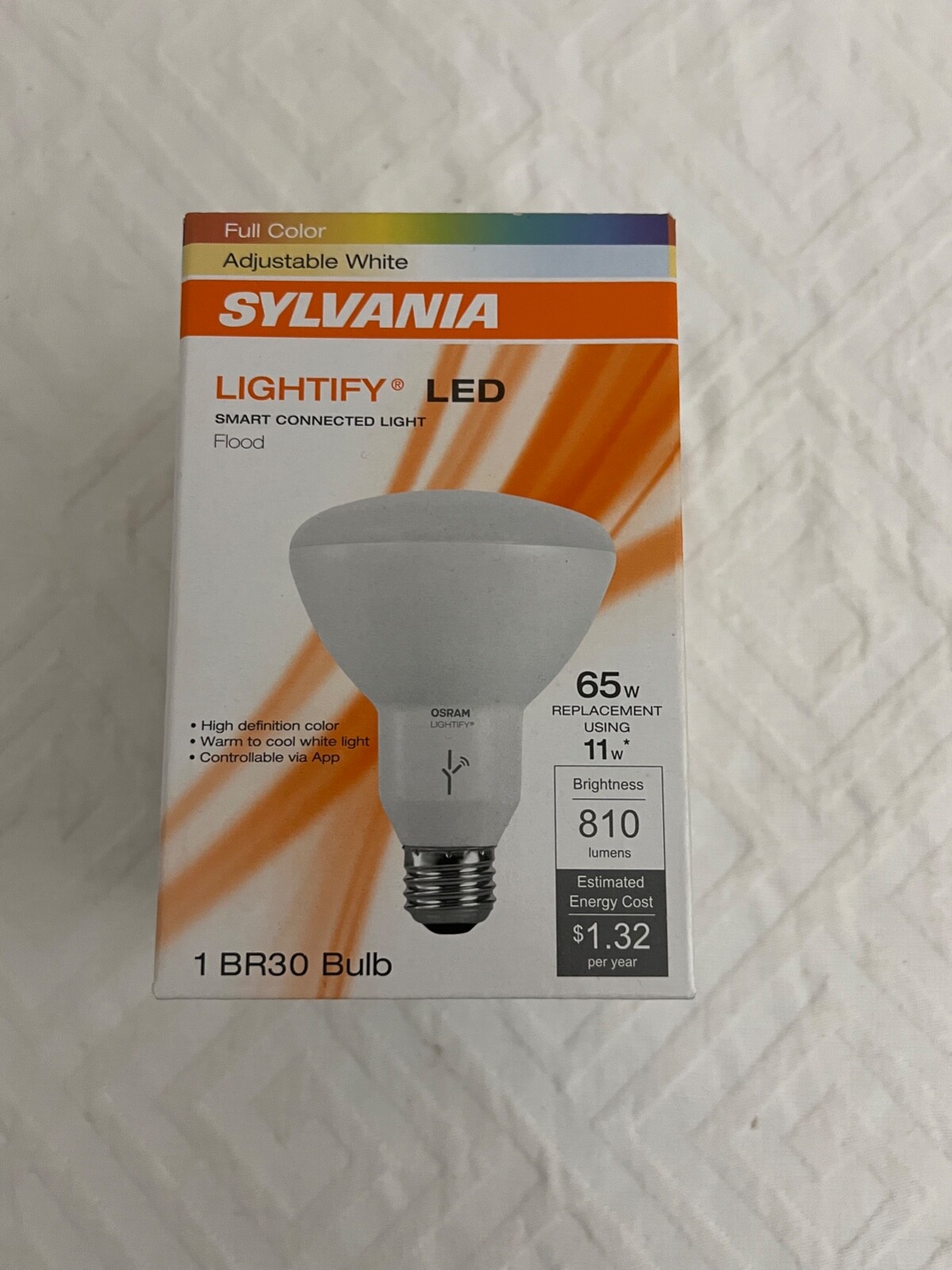 Sylvania Osram Lightify Smart Home 65W BR30 Soft White LED Flood Light Dimmable
