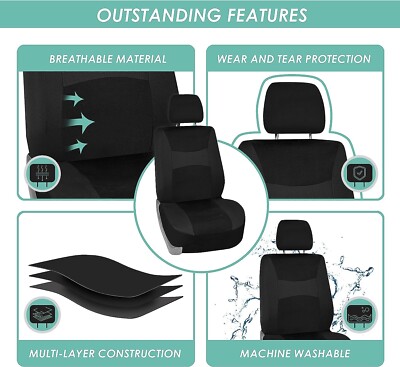 For All GMC Car Black Seat Cover Excelent Quality Breathable Easy Install