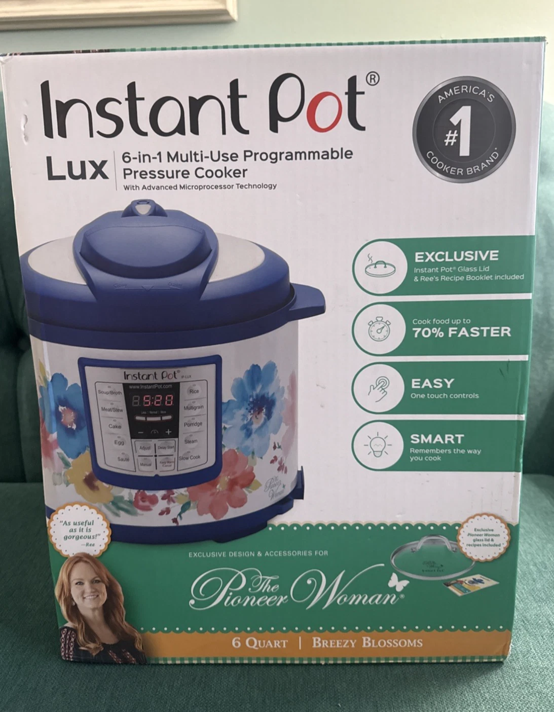 Instant Pot LUX60 Pioneer Woman Breezy Blossoms 6-in-1 Multi-Use 6-qt