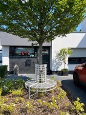 Baumbank WEISS, SCHWARZ oder BRONZE Gartenbank Metallbank Rundbank Eisen Rost