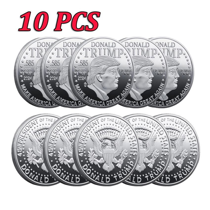 10PCS MAGA King Commemorativ 2024 45Th President Donald Trump Challenge Coin