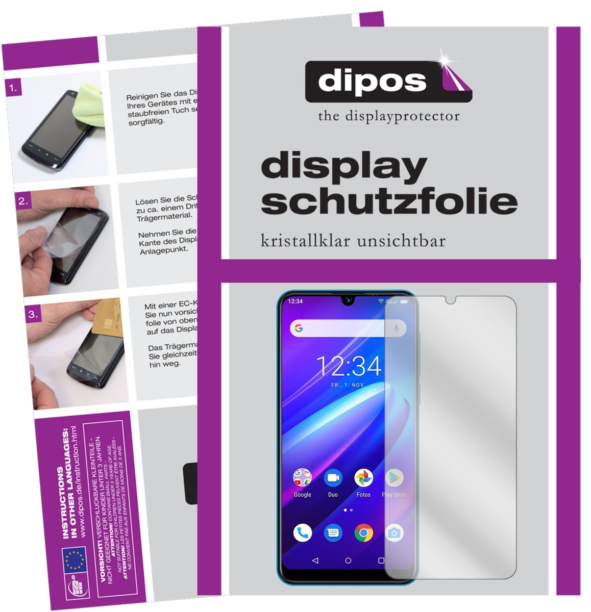 6x Pellicola per Alcatel Move Time MT10G Protettiva Protezione Antiriflesso