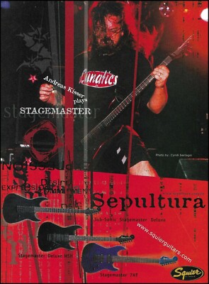 Sepultura Andreas Kisser 2001 Fender Squier Stagemaster guitar advertisement ad