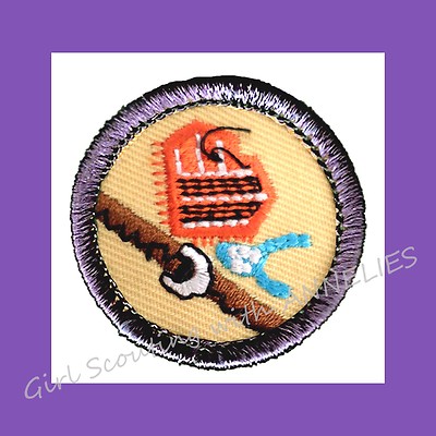 GIRL SCOUT WORLDS TO EXPLORE BADGE ART TO WEAR PURPLE