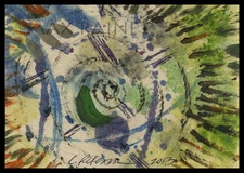 Moving Outward ORIGINAL OIL PAINTING miniature impressionist Abstract ACEO Signd