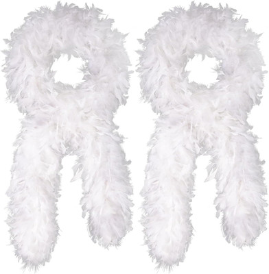Feathers Boas Turkey Feathers 2Pcs 6Ft 45G for DIY Crafts Wedding Party Hallowee