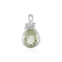 Cavill GrüNer Amethyst AnhäNger 3,86Ct Tropfen 925 Silber Zirkon