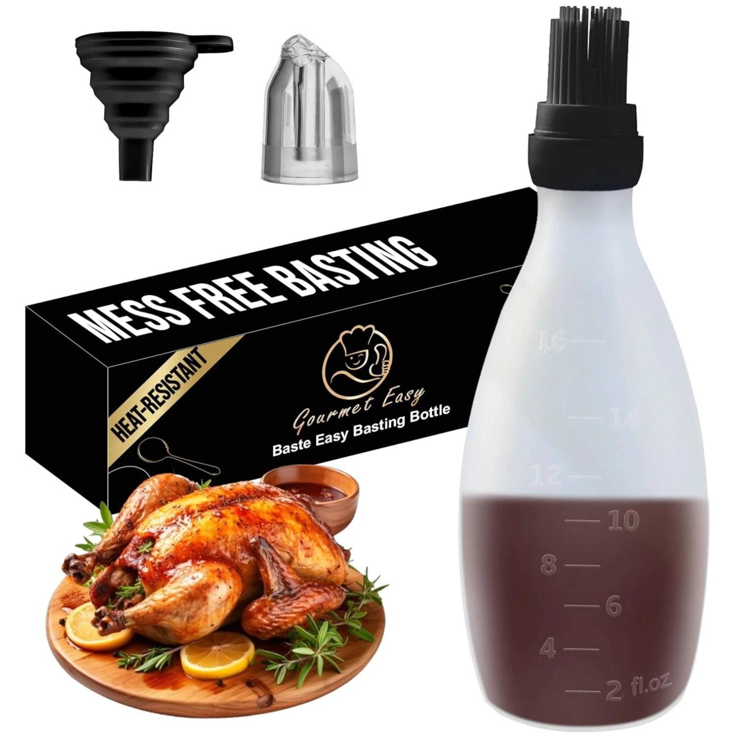 All-in-One Silicone Pastry Brush with Sauce Bottle