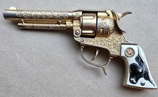 Hubley Texan Deluxe Gold Plated Toy Cap Gun Diecast 1950s