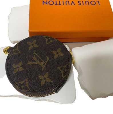 Louis Vuitton Monogram Round Coin Purse Key Pouch Brown  Canvas