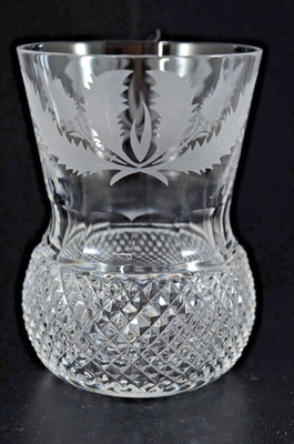 EDINBURGH KRISTALL DISTEL ALTMODISCHES WHISKYGLAS 4 ZOLL HOCH