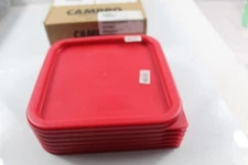 Square Replacement Lids Fits 6 and 8 QT Containers 6 Pack of Red Medium Sized