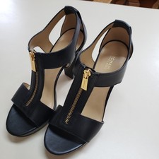 Michael Kors Berkley Leather Platform Sandal Black Women's US size 7 1/2 M