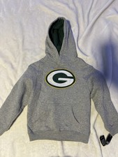 NWT Boys NFL Apparel Green Bay Packers Gray Long Sleeve Size Large Hoodie 30