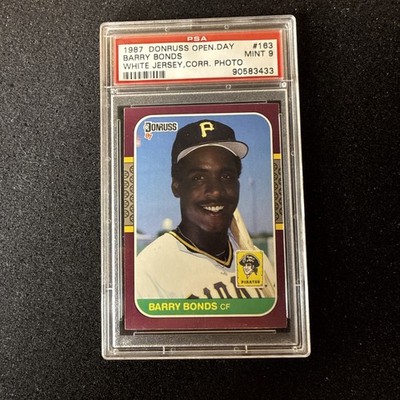 1987 Donruss Opening Day - Barry Bonds #163 Barry Bonds Pictured (RC) PSA 9