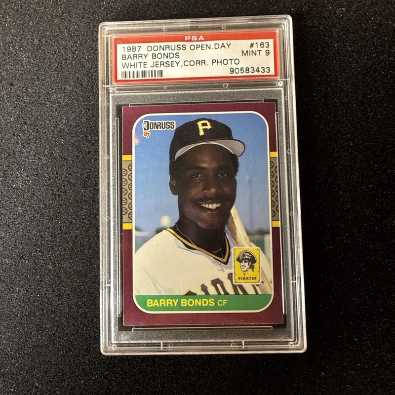 1987 Donruss Opening Day - Barry Bonds #163 Barry Bonds Pictured (RC) PSA 9