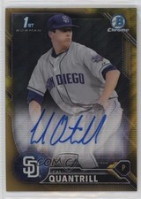 2016 Bowman Draft Chrome Pick Gold Wave Refractor /50 Cal Quantrill Auto ok2
